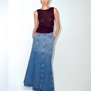Zara The denim maxi skirt NWT